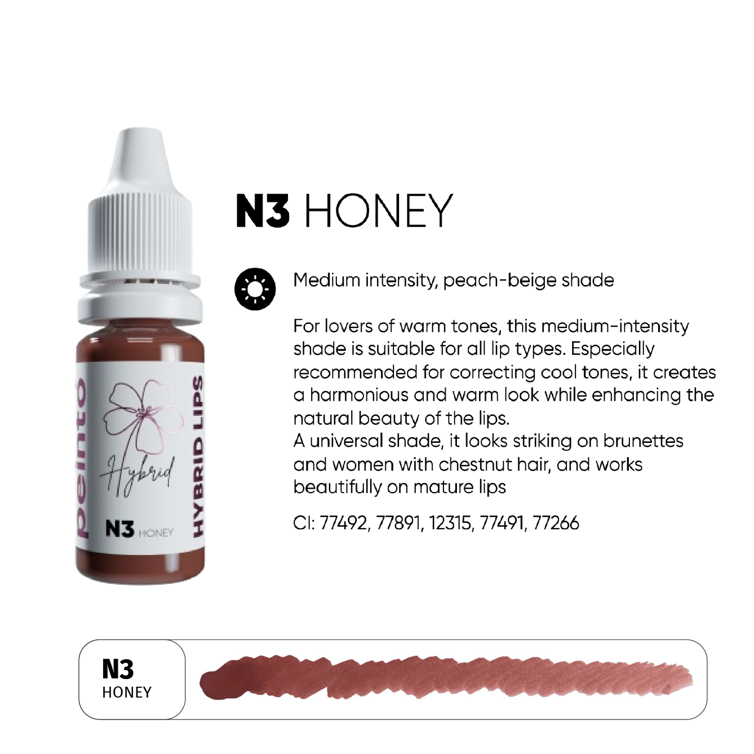 PEINTO ტუჩის პიგმენტები N3 Honey